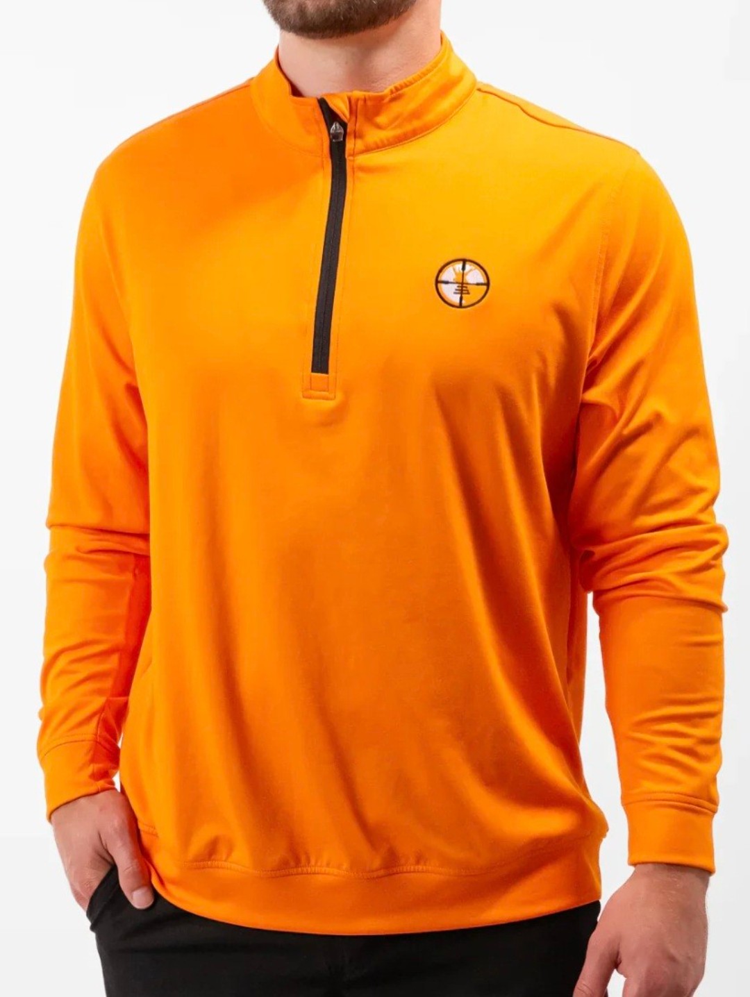 Waggle Blaze Quarter Zip Pullover Mens Xl Orange Golf Lightweight Buck